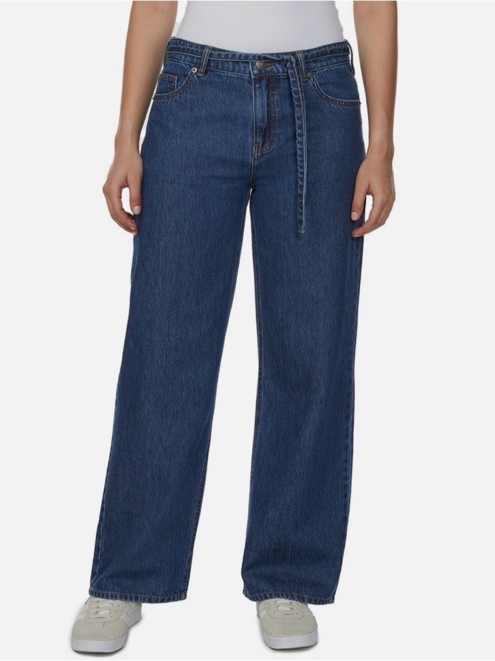 Buffalo Jeans Women's Wide Leg Belted Jean Size 22 Medium Wash